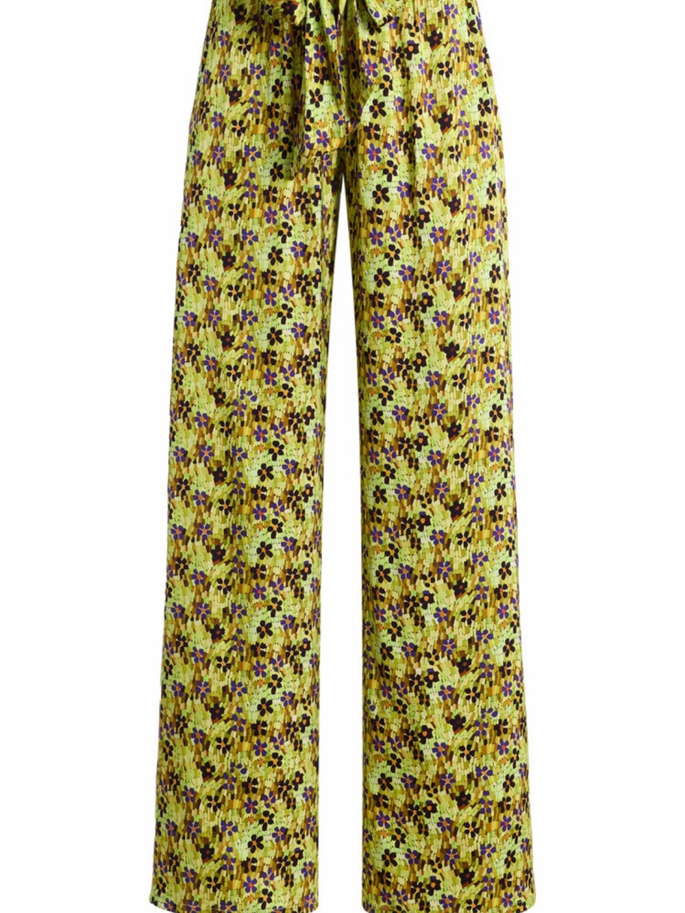 Siedres Wide Leg Floral Silk Pants